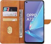 Smartphonica OPPO A72 kunstleren hoesje met lipje en pashouders - Bruin / Kunstleer / Book Case geschikt voor Oppo A72