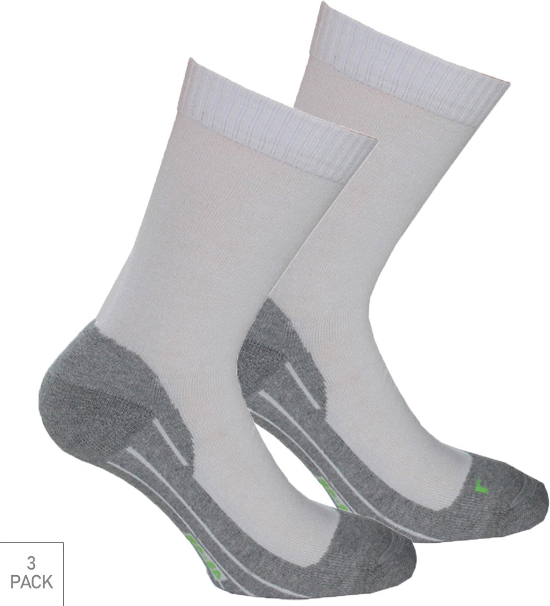Boru Bamboo 3-Pack Wandelsokken XP Bamboe Antibacterieel Heren Dames – 43-45 2342 Wit