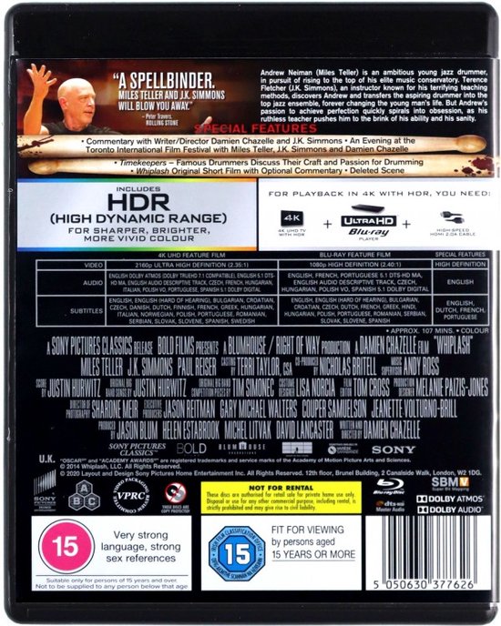 Whiffs Dvd Whiplash (Blu-ray), Miles Teller | Dvd's | bol