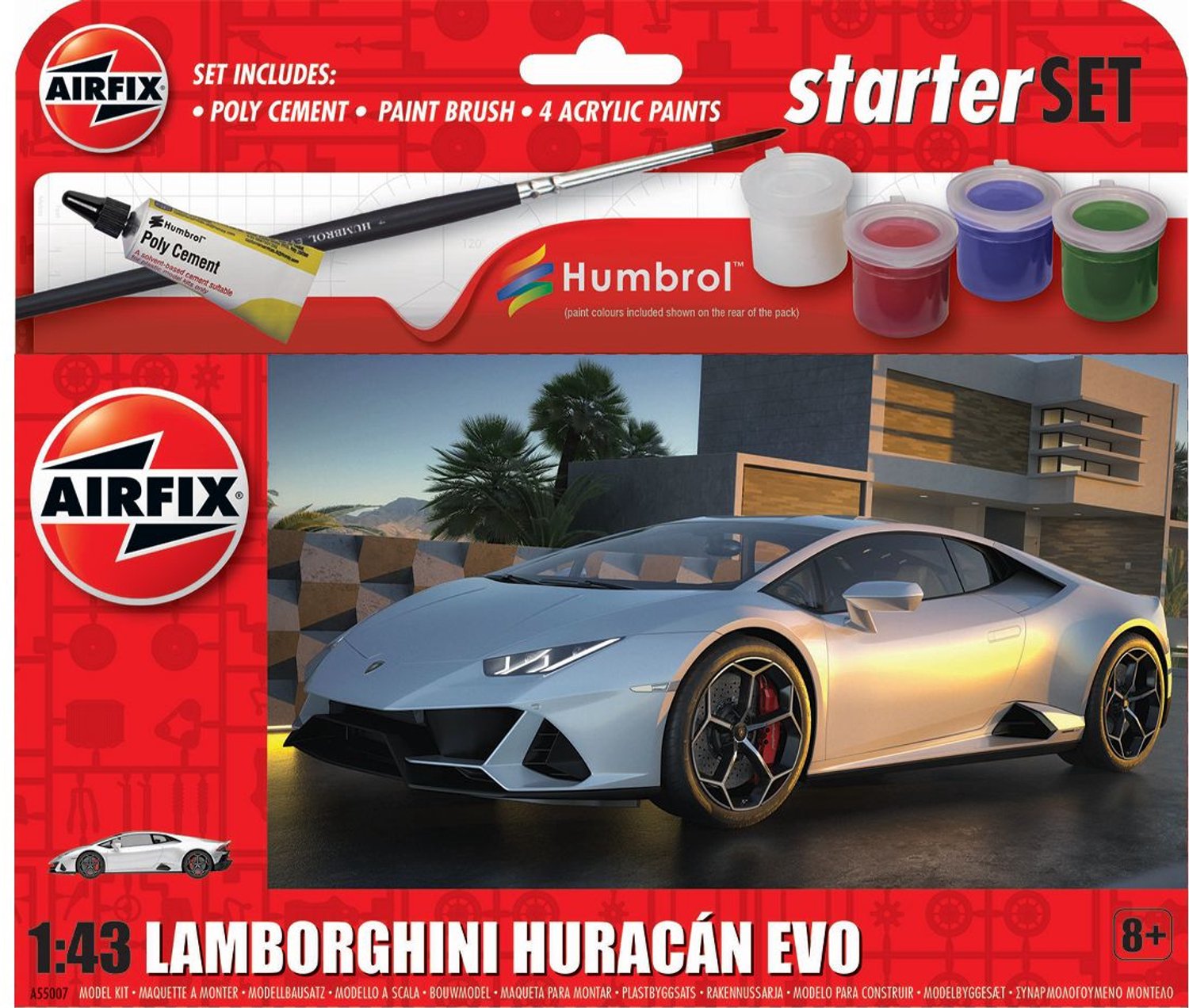 Airfix Modelbouwpakket Auto - 55007 Lamborghini Huracan EVO - Starter Set Plastic - 1:43 - Modelbouw