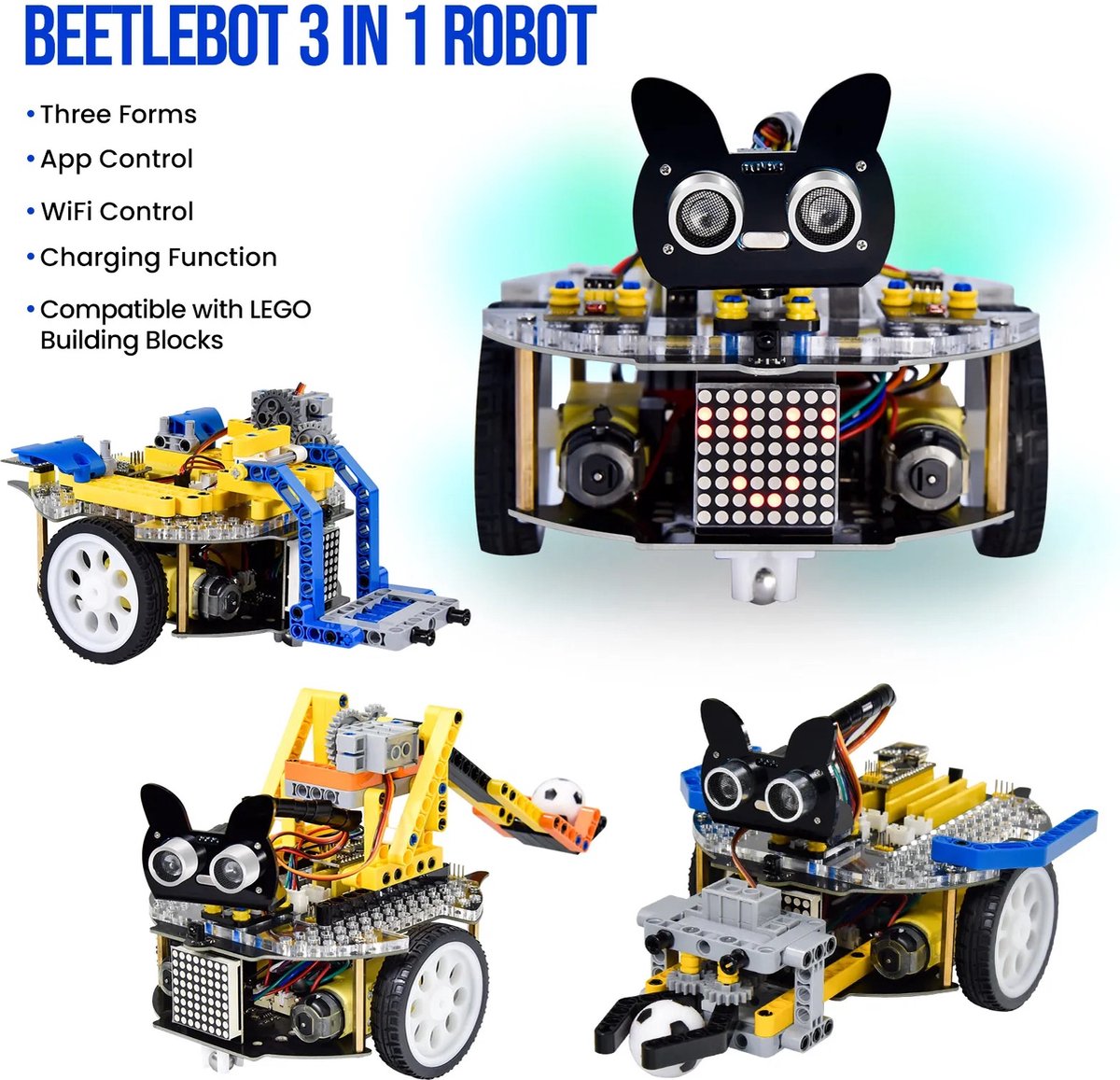 Keyestudio Beetlebot voor Arduino met "nano" moederbord