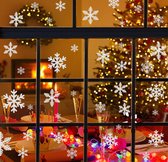 Kerstdecoratie voor Binnen - Raamdecoratie Sneeuwvlokken Zelfklevend - 96 Stuks