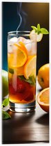 Acrylglas - Glas - Ijsklontjes - Fruit - Rook - 20x60 cm Foto op Acrylglas (Met Ophangsysteem)