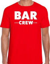 Bellatio Decorations Bar Crew t-shirt voor heren - personeel/staff shirt - rood S