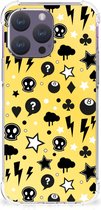 Case Geschikt voor iPhone 15 Pro Max GSM Hoesje met doorzichtige rand Punk Yellow