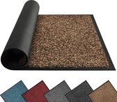 Deurmat voor binnen en buiten, 60 x 90 cm, zwart-bruin, voetmatten, duurzaam, wasbaar, deurmat, vuilvangmat, antislip, voor entree, deurmat met natuurlijke rug