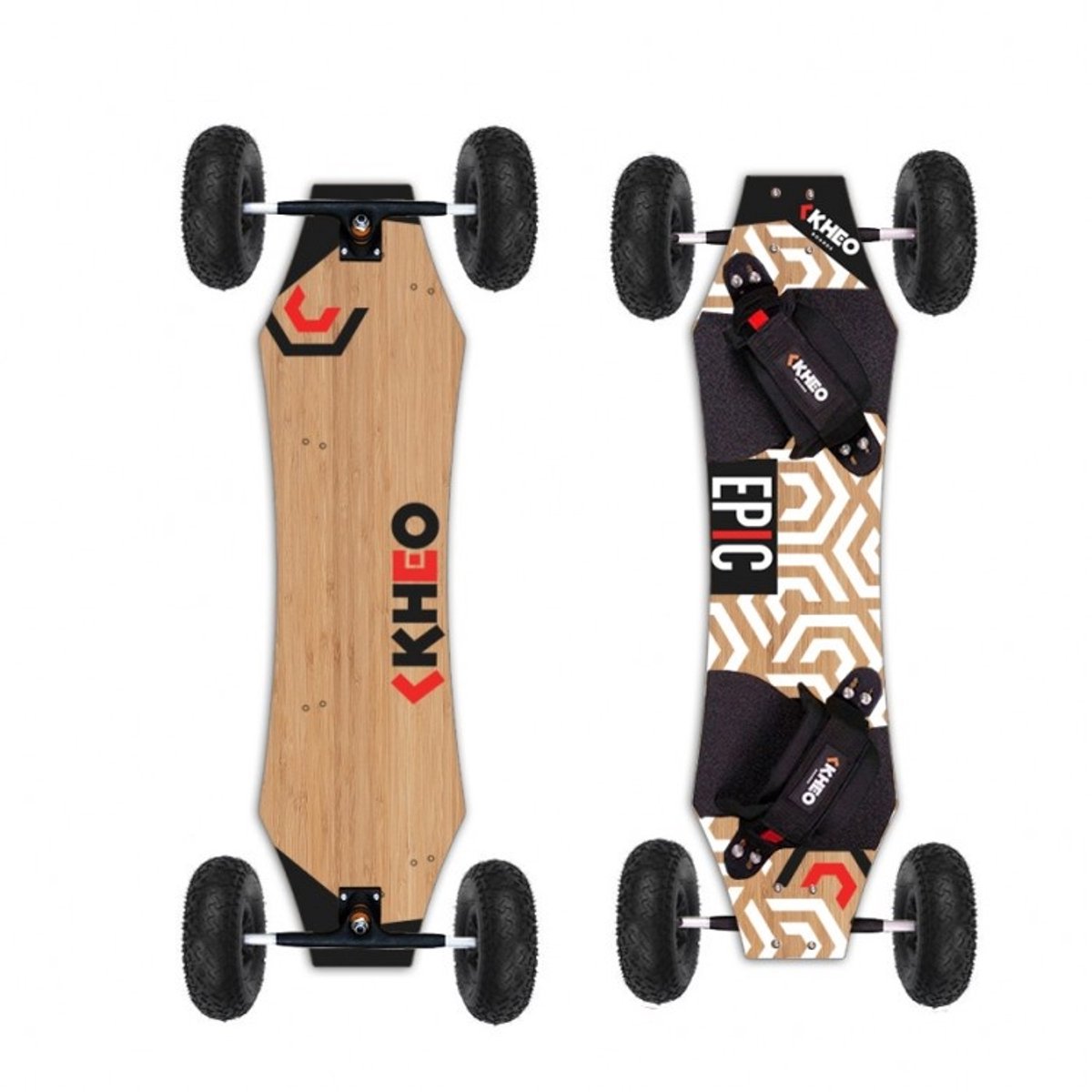 Kheo Epic V4 mountainboard 9 inch met zwarte wielen