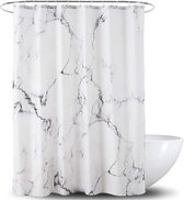 Rideau de douche en tissu, rideau de douche imperméable avec ourlet renforcé, rideau de douche en textile lavable, différentes tailles, polyester, marbre, 180 x 180 cm