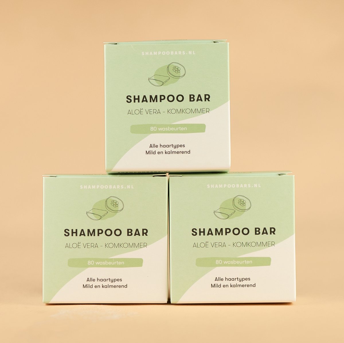 3x Shampoo Bar Aloë Vera bundel | Handgemaakt in Nederland | 100% biologisch afbreekbare verpakking