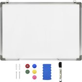 The Living Store Magnetisch Whiteboard - 70x50 cm - inclusief accessoires
