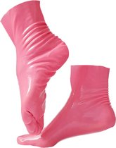 BamBella® - Latex sokken kousen - Roze - voetfetisj voeten fetish - erotisch Rubber sok voet halflang