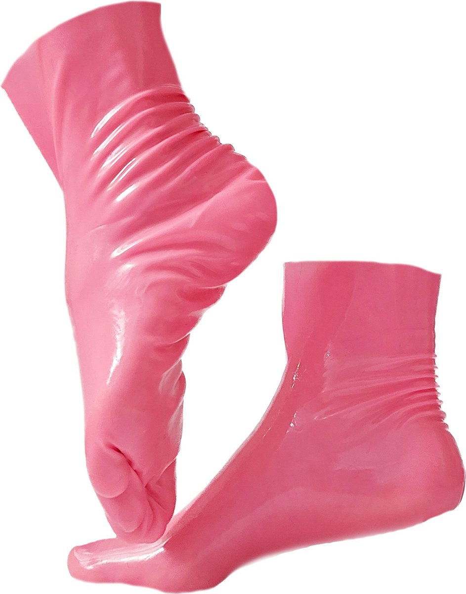Goedkoopste BamBella® - Latex sokken kousen - Roze - voetfetisj voeten fetish - erotisch Rubber sok voet halflang