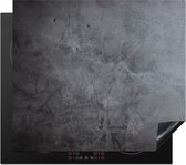 Inductie beschermer - Inductie plaat - Betonlook - Grijs - Structuur - Beton print - Industrieel - Afdekplaat voor kookplaat - 59x52 cm - Inductie mat - Kookplaat