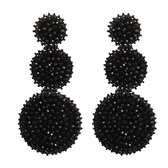 The Jewellery Club - Loiza earring black - Oorbellen - Dames oorbellen - Kralen oorbellen - Zwart - 8 cm