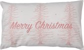 HAES DECO - Kerst Kussenhoes - Formaat 30x50 cm - Collectie: Sweet and cosy - Kleur Roze - Materiaal Polyester - Sierkussen, Kussenhoes, Stoelkussen, Kerstdecoratie, Kerstversiering