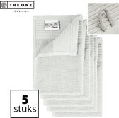 The One Towelling Classic Gastendoeken - 30 x 50 cm - 5 Stuks - Voordeelverpakking - Hoge vochtopname - 100% Zacht katoen - Zilvergrijs