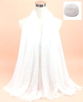 Mooie dunne dames sjaal Wit- Langwerpige sjaal- Youhomy accessoires Shawl- Omslagdoek- Cadeau voor vrouwen| Moederdag cadeau| Valentijnsdag cadeau