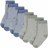 Comfortabel & Zijdezacht Bamboo Basics Charley - Bamboe Baby Sokken (Multipack 4 stuks) - Blauw & Groen - 0-6 Maanden