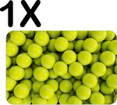 BWK Stevige Placemat - Tennis Ballen op een Hoop - Set van 1 Placemats - 45x30 cm - 1 mm dik Polystyreen - Afneembaar