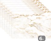 Placemats goud - Marmer print - Onderleggers - Hittebestendig - Anti-Slip - Afneembaar - 45x30 cm - 6 stuks