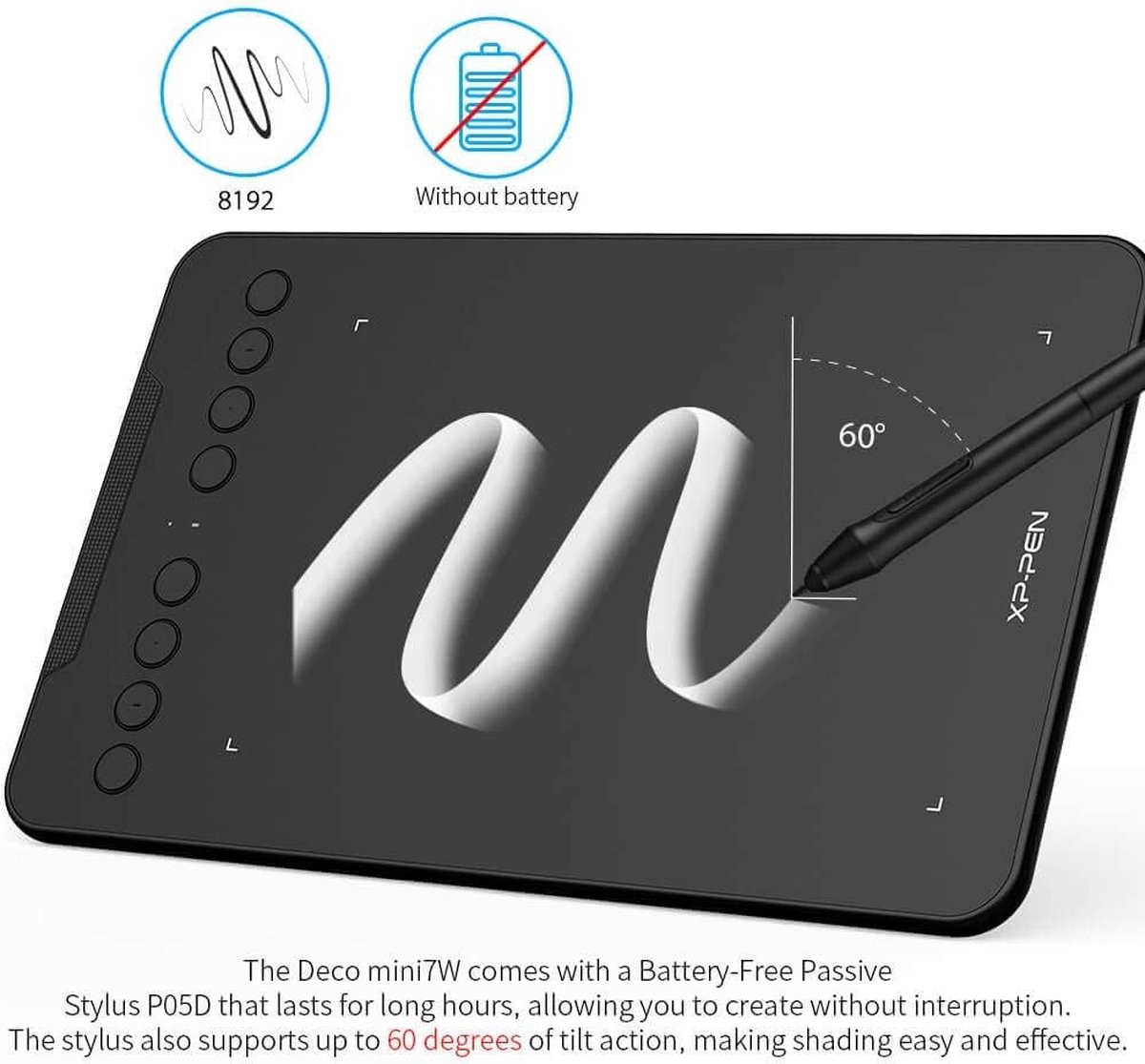 Tablette à dessin Elysium - Tablette à dessin graphique - Bluetooth - 8192  niveaux - | bol