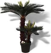 Kunst Cycas Palmboom - Lombok - 90cm. - Vredespalm - Groen/Bruin