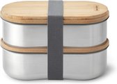Ensemble Black + Blum Bento Lunchbox - acier inoxydable avec couvercle en bambou