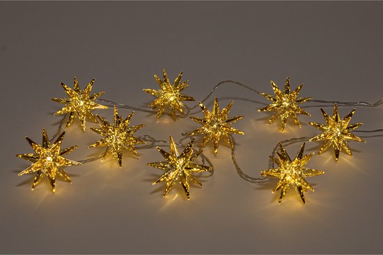 Guirlande lumineuse/cordon lumineux - avec 10 étoiles - alimenté par batterie - éclairage 150 cm