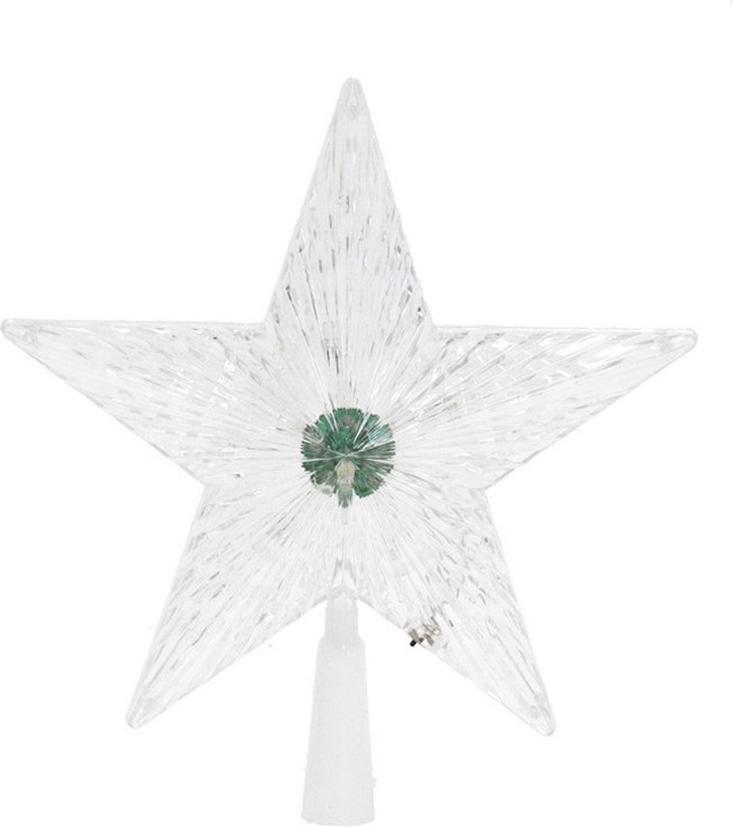 Gerimport Piek - ster - met gekleurd LED licht - knipperend - 21 cm - verlichte pieken