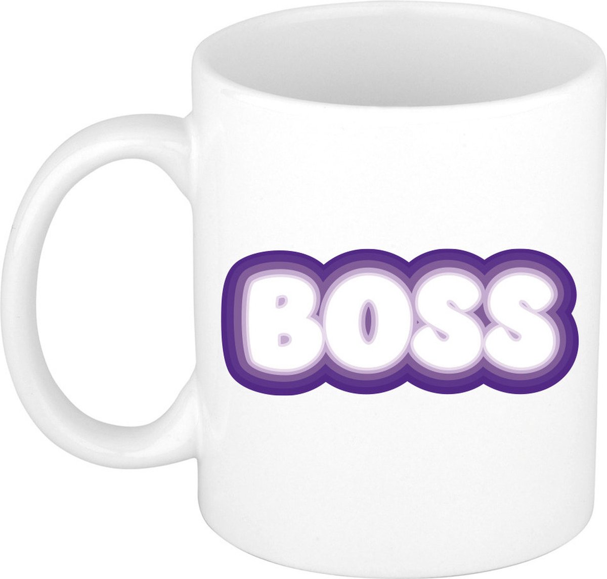 Bellatio Decorations Cadeau mok voor baas - paars - grappig - keramiek - 300 ml - boss