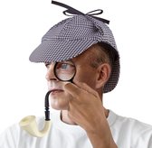 Funny Fashion Detective verkleedset - vergrootglas/pijp/pet - voor volwassenen