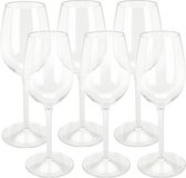 Excellent Houseware Wijnglas - 6x - transparant - kunststof - 330 ml