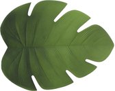 Placemat blad groen - vinyl - 47 x 38 cm - Onderleggers