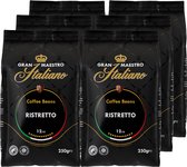 Gran Maestro Italiano - Ristretto - koffiebonen - Bonen voor Ristretto - Krachtige Smaak - 6 x 250 g