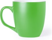 1x Drinkbeker/mok groen 440 ml - Keramiek - Groene mokken/bekers voor onbijt en lunch
