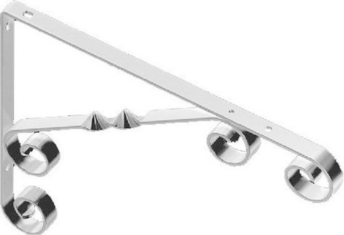 1x Witte stalen plankdrager/planksteun Jutta 13 x 13 cm tot 30 kg - 130 x 130 mm - Opbergsysteem - Kledingkast/voorraadkast plankdragers/consoles
