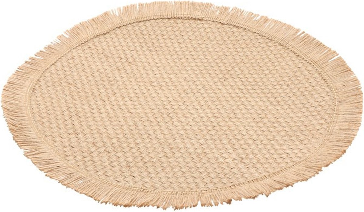 Chaks Placemat - D38 cm - gevlochten - beige - bohemian style