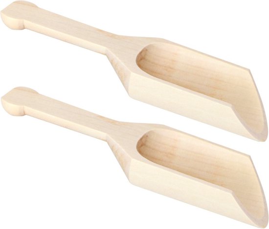 Cuillères Chaks Scoop - 6x - bois - beige - 17 x 6 cm