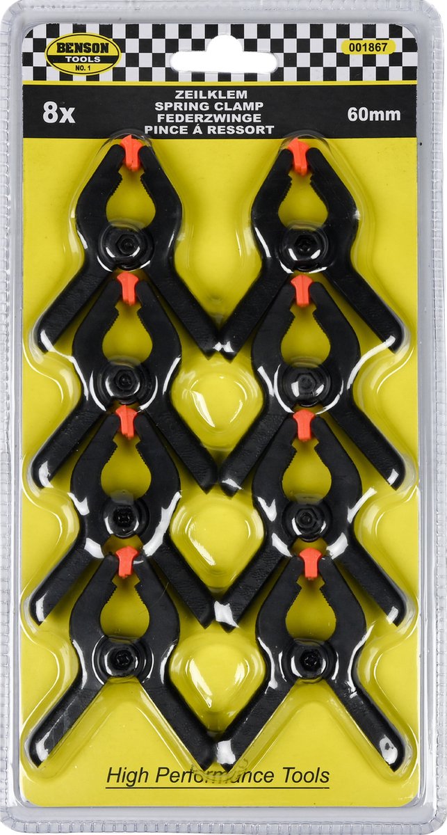 Benson Zeilklemmen - 16x - kunststof - 6 cm - veerklemmen - klemmen - zeilen vastzetten van Merkloos — afbeelding 3