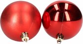 Boules de Noël Cepewa - 28x pièces - rouge - 6 cm - plastique - mat/brillant - Décorations de Noël