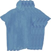 Benson Regenponcho met capuchon - 10x - blauw - herbruikbaar - PVC - duurzaam