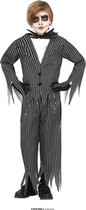 Guirca - Spook & Skelet Kostuum - Meneer Magere Skelet Kind Kostuum - Zwart - 5 - 6 jaar - Halloween - Verkleedkleding
