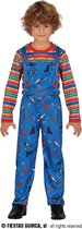 Guirca - Chucky & Child's Play Kostuum - Niet Zo Leuk Om Mee Te Spelen Pop Kind Kostuum - Blauw - 5 - 6 jaar - Halloween - Verkleedkleding