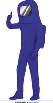 Guirca - Among Us Kostuum - Vriendelijke Blauwe Astronaut Kostuum - Blauw - Maat 52-54 - Carnavalskleding - Verkleedkleding