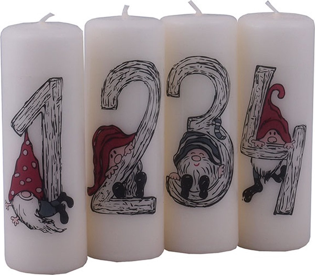 Adventskaarsen - 12 cm - 4 stuks - Adventskaars kalender - advent - kerst