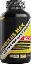 Tribulus Max - 180 capsules - hoge dosering met 4500 mg per dagelijkse dosis - premium: 95% saponines - zuiver tribulus terrestris extract 10:1 - laboratorium getest - veganistisch