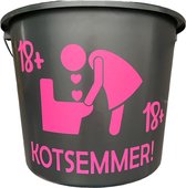 Cadeau Emmer-Kotsemmer 18+ Meisje-12 Liter-Zwart-Cadeau-Geschenk_Gift-Kado-Verjaardag-Grappig