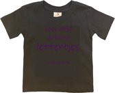 Shirt Aankondiging zwangerschap "Lees altijd de kleine lettertjes (ik word grote zus)" | korte mouw | Zwart/lila | maat 122/128 zwangerschap aankondiging bekendmaking Baby big bro Sis Sister