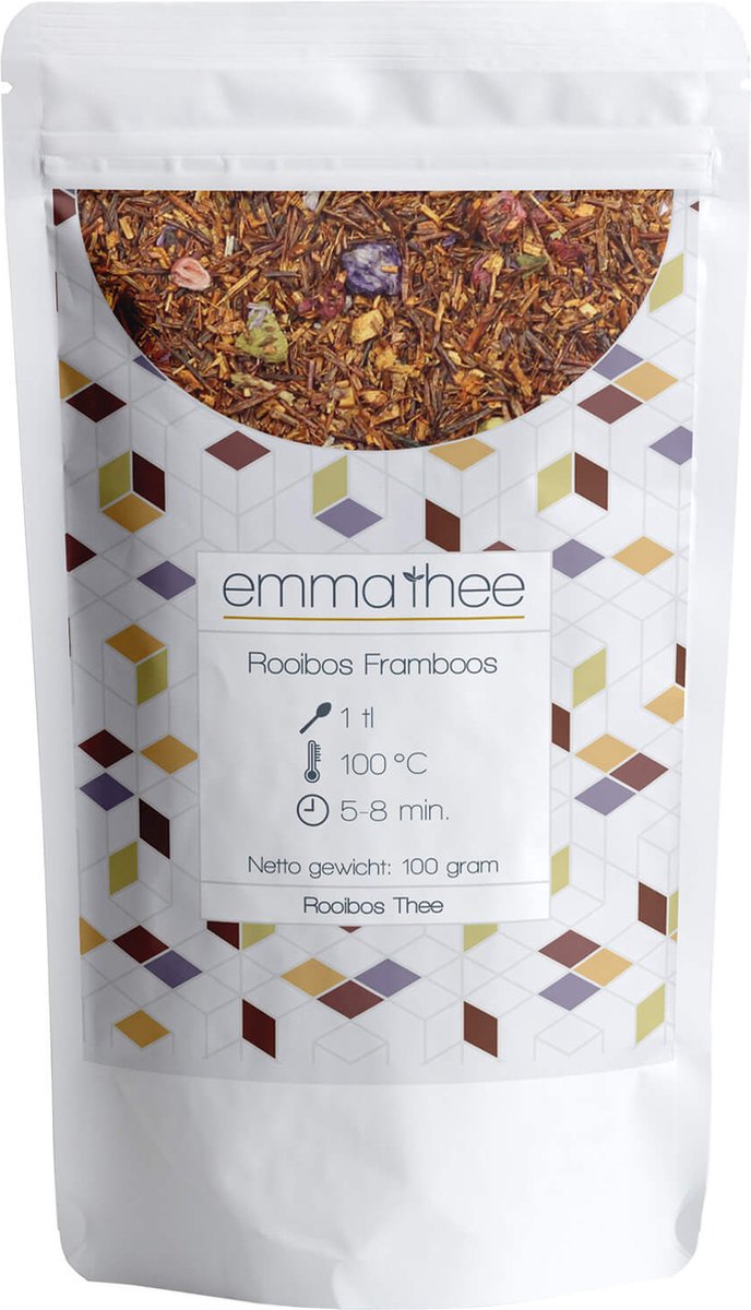 Rooibos Framboos 100 Gram - Losse Thee - Puur & Natuurlijk - Zoet & Fruitig