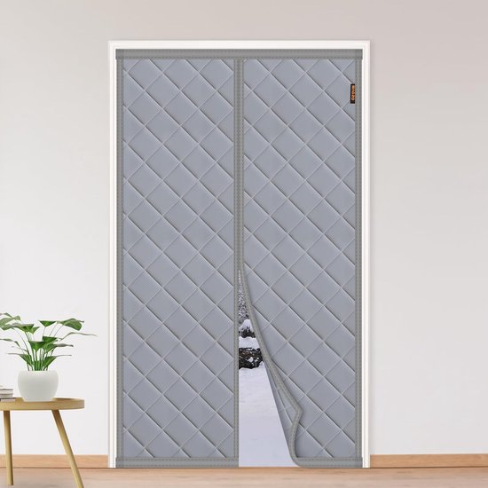Rideau de porte isolant thermique 100 x 210 cm, protection contre le froid,  en coton